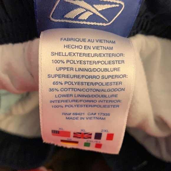 Reebok Dark and Light Navy Blue Track Long Pants Size XL - Picture 14 of 16